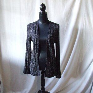 Arnald Scassi cardigan black silver sweater ribbed long sleeve vintage 1980s